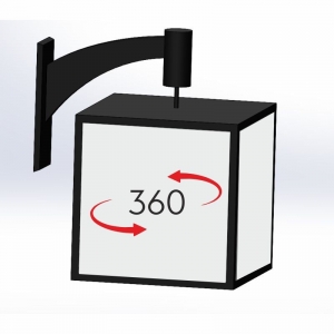 Aplik Ayaklı Kare Küp Dönen Fener Tabela